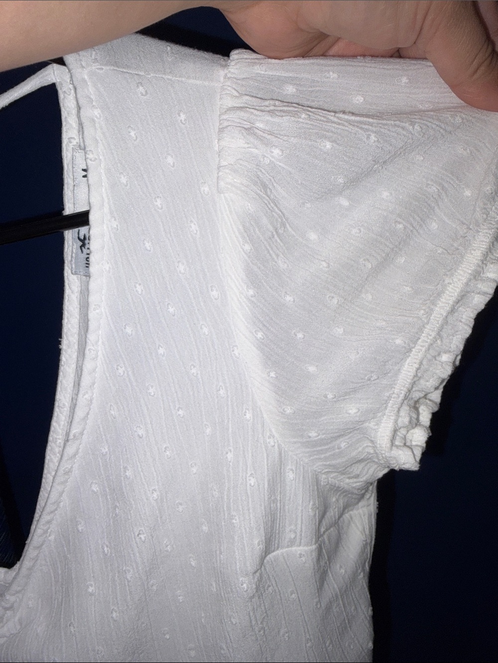 HOLLISTER -White Swiss Dot Peplum Top | Size Medium - Picture 7 of 15
